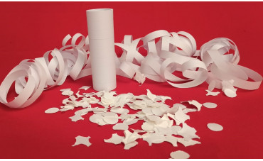 Confeti y serpentinas blancas
